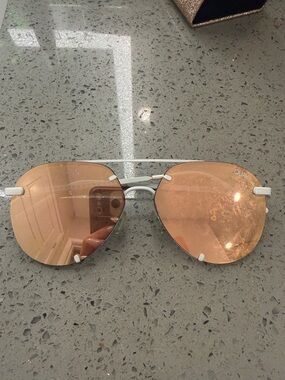 Quay Rose Gold Aviator Sunglasses